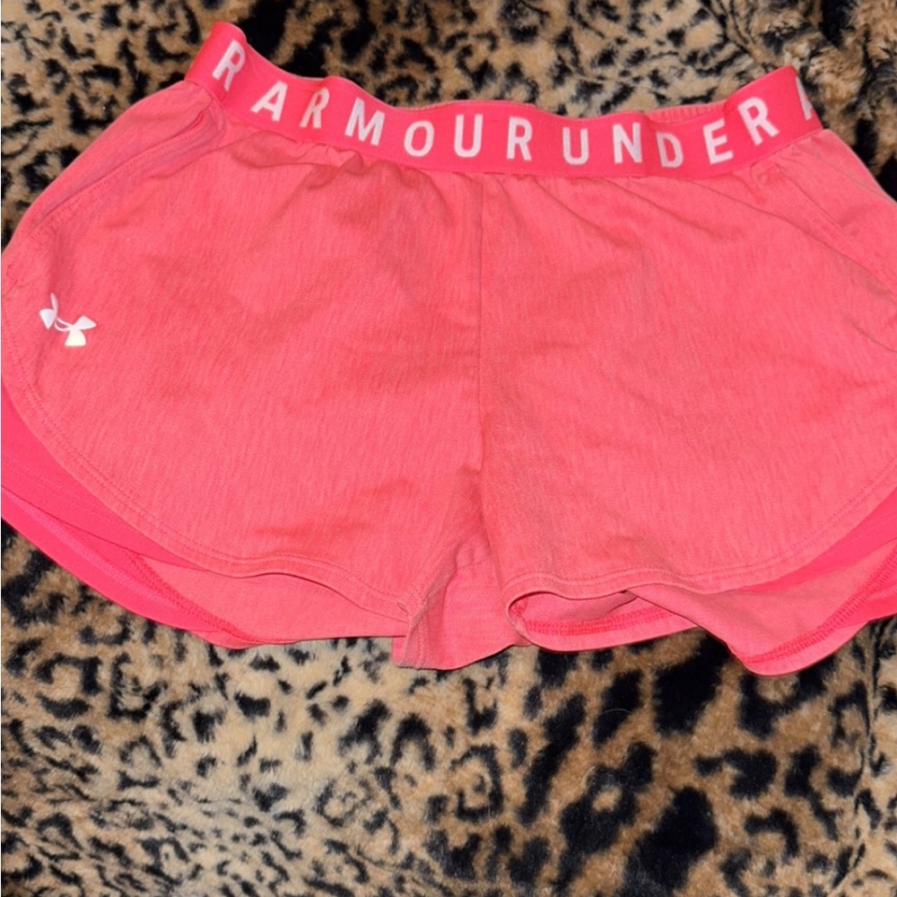 Under Armour Pink Athletic Shorts with Elastic Waistband
